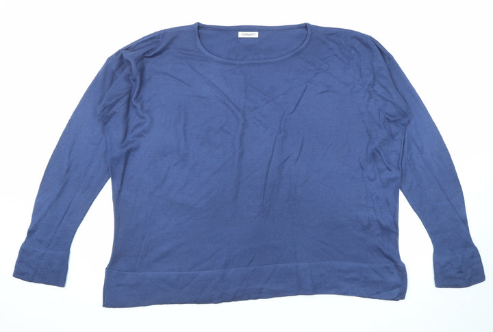 Damart Womens Blue Round Neck Acrylic Pullover Jumper Size 14 - Size 14-16
