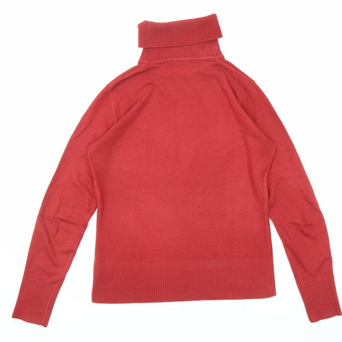 NEXT Womens Red Roll Neck Acrylic Pullover Jumper Size 12