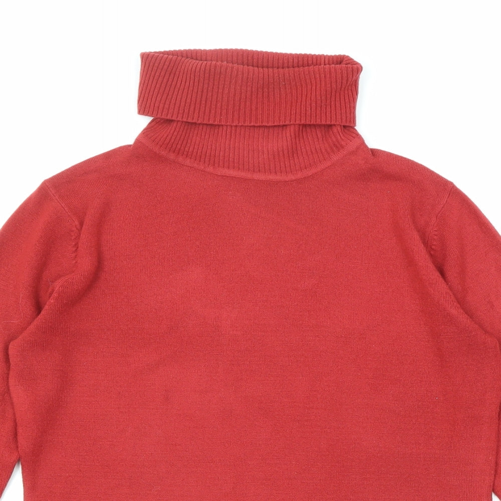 NEXT Womens Red Roll Neck Acrylic Pullover Jumper Size 12