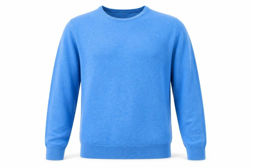 Marks and Spencer Mens Blue Round Neck Acrylic Pullover Jumper Size M Long Sleeve