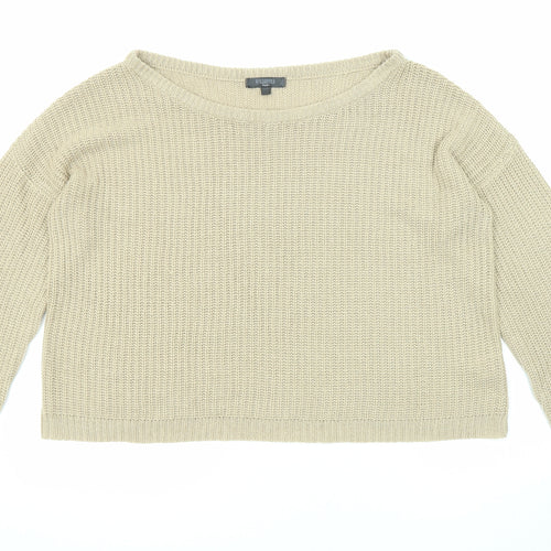 Missguided Womens Beige Boat Neck Acrylic Pullover Jumper Size 22
