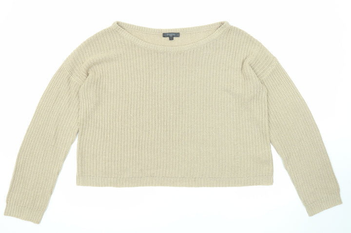 Missguided Womens Beige Boat Neck Acrylic Pullover Jumper Size 22