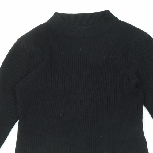 Brave Soul Womens Black Mock Neck Acrylic Pullover Jumper Size M