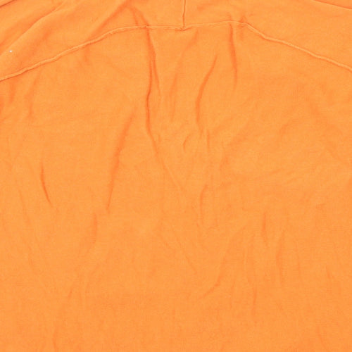 White Stuff Womens Orange V-Neck Cotton Cardigan Jumper Size 14