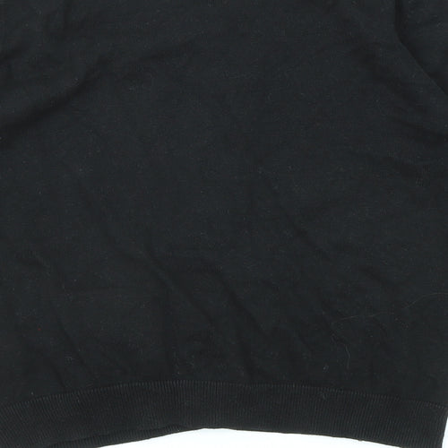H&M Womens Black Round Neck Cotton Cardigan Jumper Size L