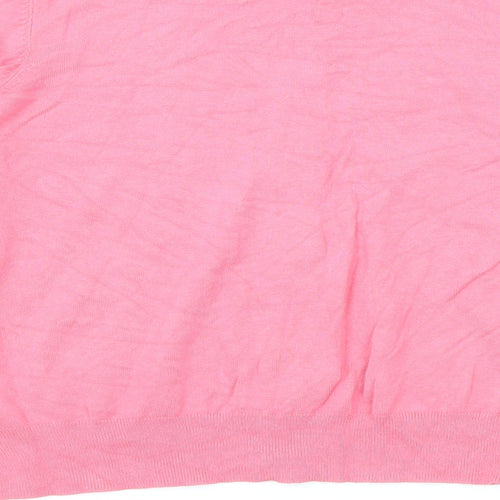 Marks and Spencer Womens Pink Round Neck Viscose Cardigan Jumper Size 16