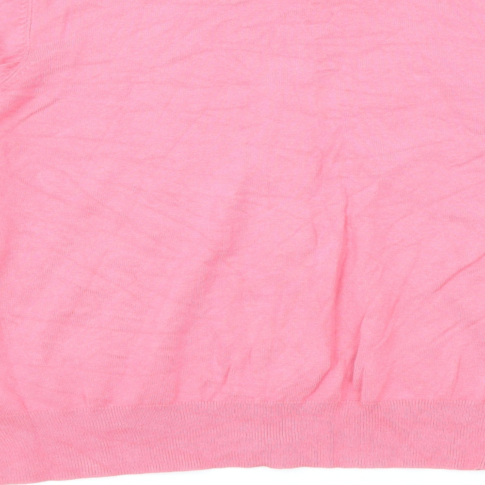 Marks and Spencer Womens Pink Round Neck Viscose Cardigan Jumper Size 16