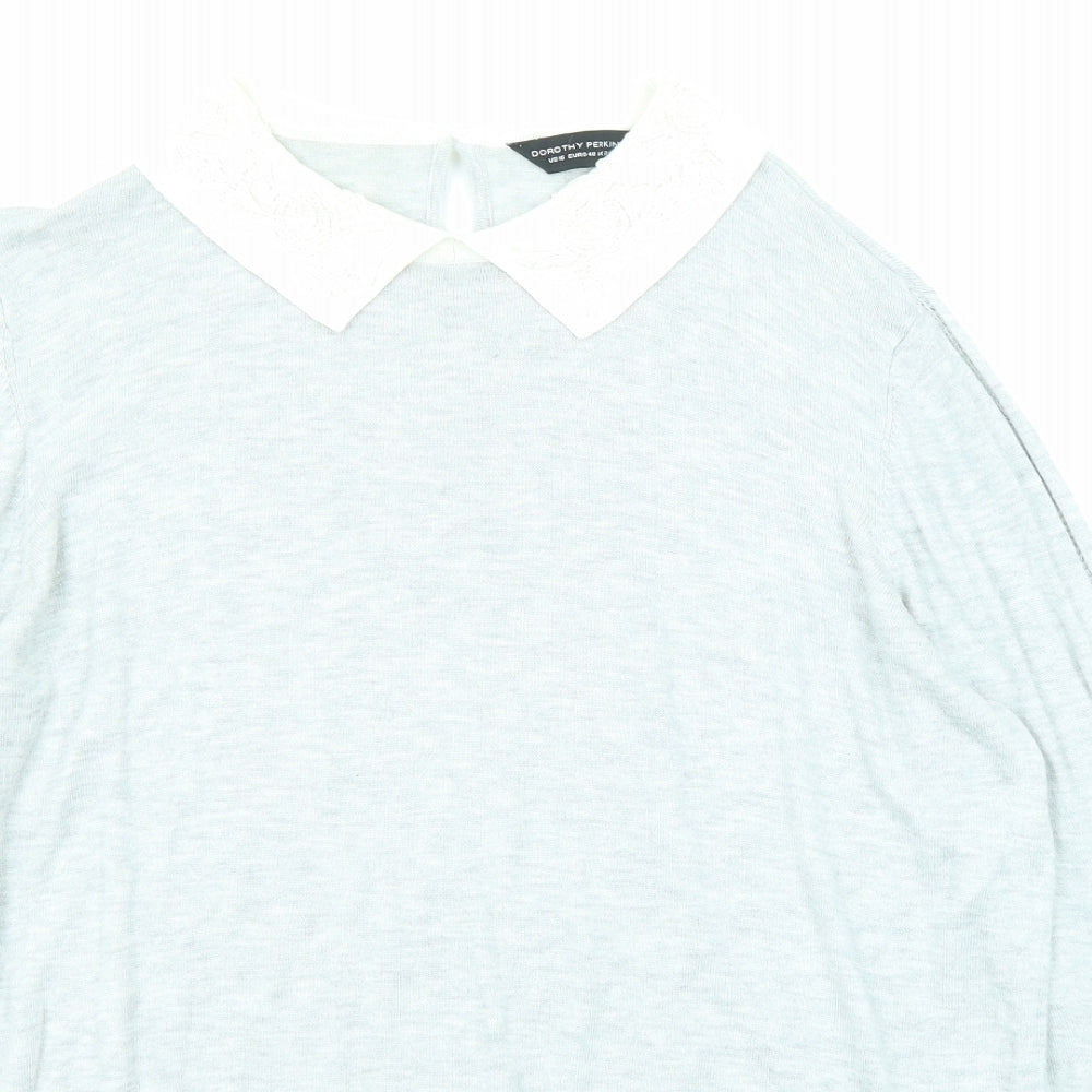 Dorothy Perkins Womens Green Collared Nylon Pullover Jumper Size 20