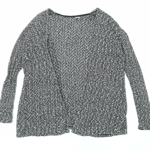 Divided by H&M Womens Black V-Neck Geometric Polyester Cardigan Jumper Size S