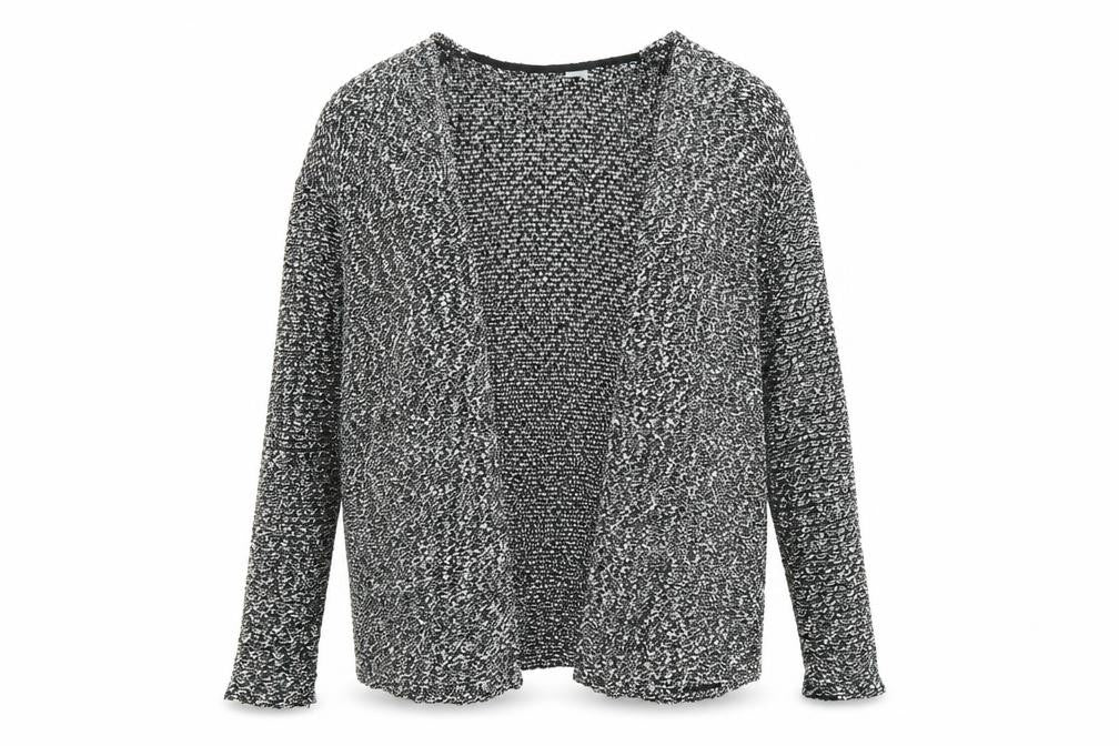 Divided by H&M Womens Black V-Neck Geometric Polyester Cardigan Jumper Size S