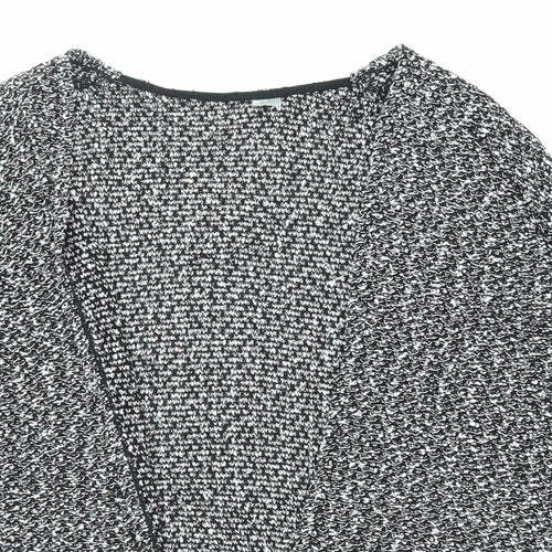 Divided by H&M Womens Black V-Neck Geometric Polyester Cardigan Jumper Size S