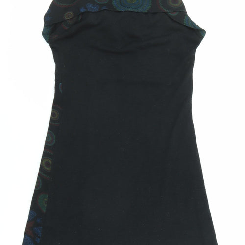 Joe Browns Womens Black Geometric Polyester Jumper Dress Size 10 Cowl Neck Pullover