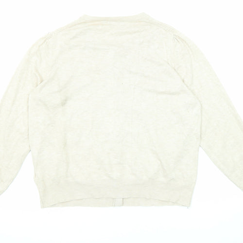 Marks and Spencer Womens Beige Round Neck Viscose Cardigan Jumper Size 16