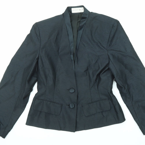 Charlotte Halton Womens Black Jacket Blazer Size 12 Button
