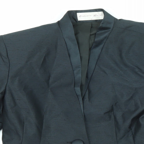 Charlotte Halton Womens Black Jacket Blazer Size 12 Button