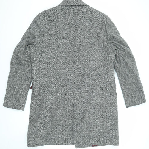 Marks and Spencer Mens Grey Overcoat Coat Size XL Button