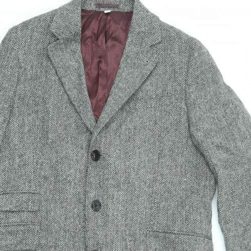 Marks and Spencer Mens Grey Overcoat Coat Size XL Button