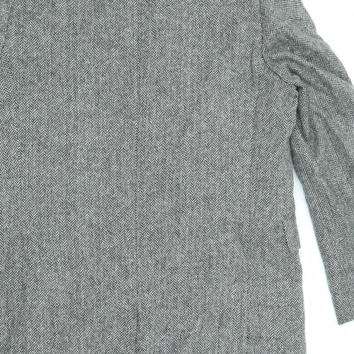 Marks and Spencer Mens Grey Overcoat Coat Size XL Button