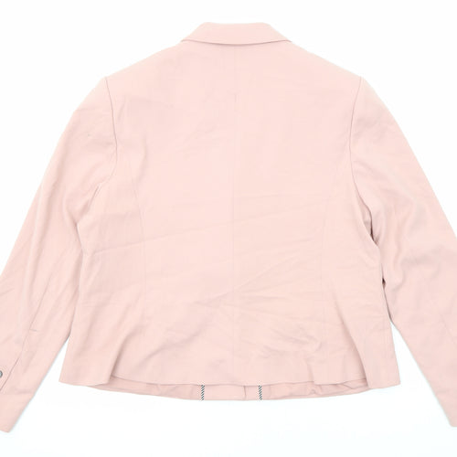 Marks and Spencer Womens Pink Polyester Jacket Blazer Size 18