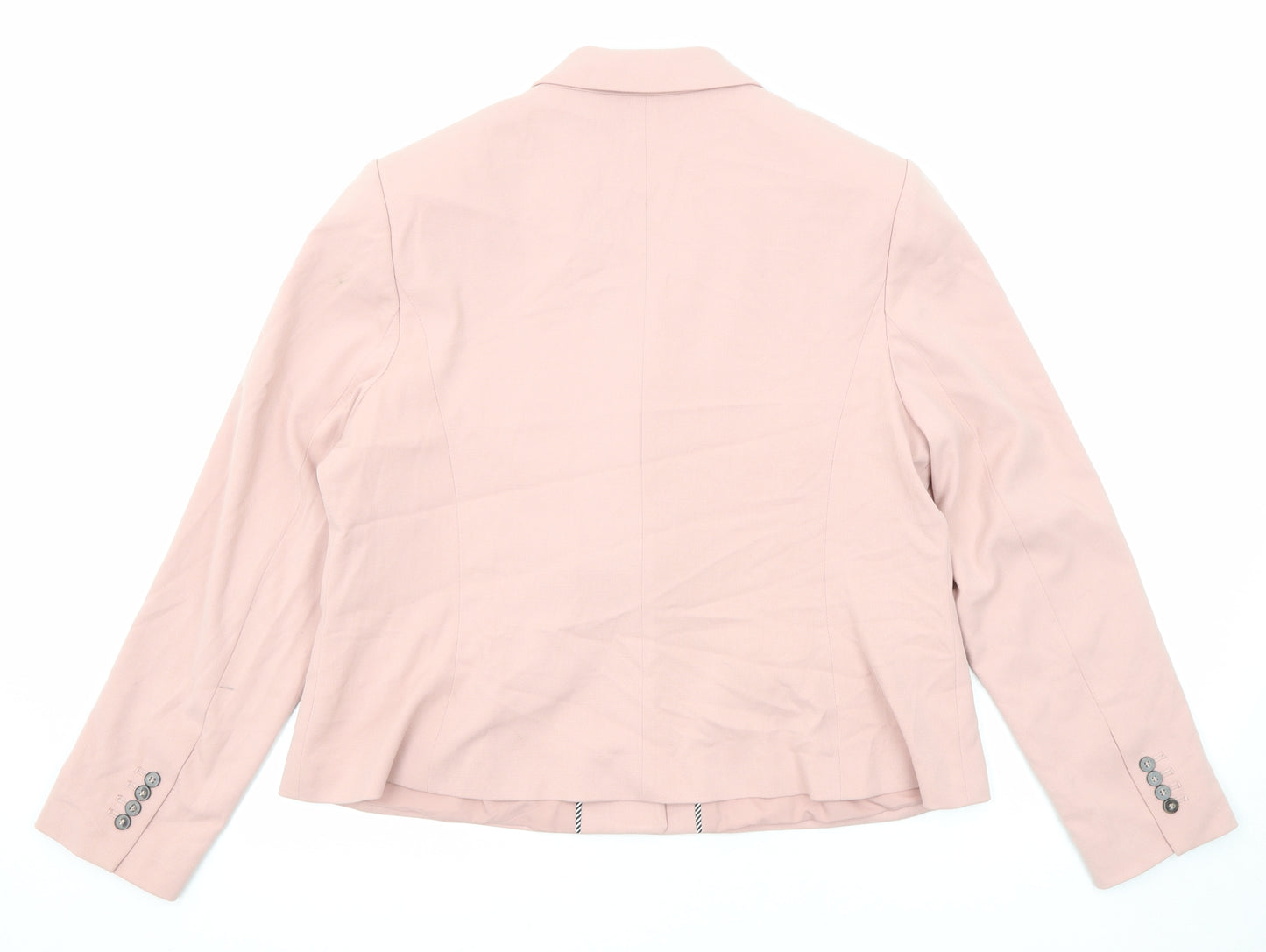 Marks and Spencer Womens Pink Polyester Jacket Blazer Size 18