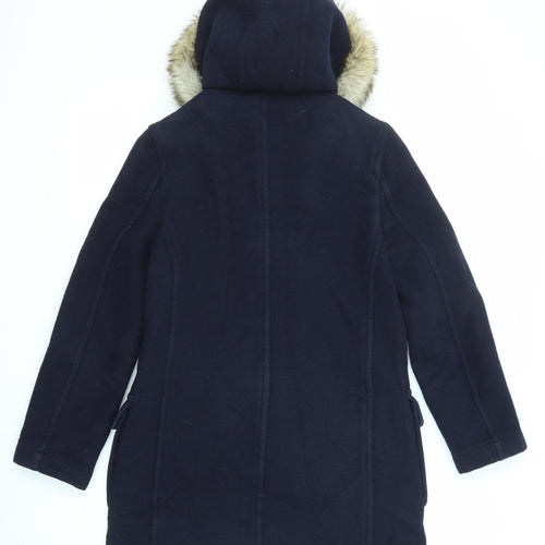 Marks and Spencer Womens Blue Overcoat Coat Size 12 Button