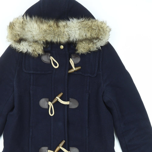 Marks and Spencer Womens Blue Overcoat Coat Size 12 Button