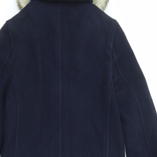 Marks and Spencer Womens Blue Overcoat Coat Size 12 Button