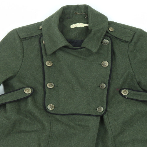 Pins & Needles Womens Green Overcoat Coat Size M Button