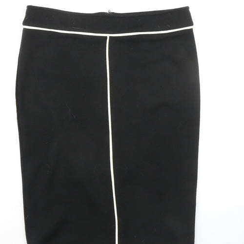 Dorothy Perkins Womens Black Acrylic Straight & Pencil Skirt Size 12 Zip