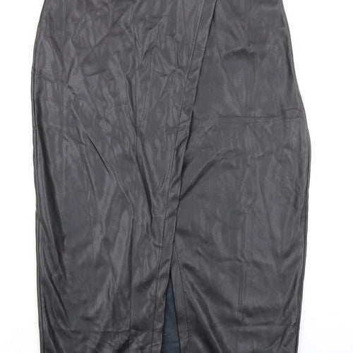 CHERRY KOKO Womens Black Polyester Straight & Pencil Skirt Size S Zip