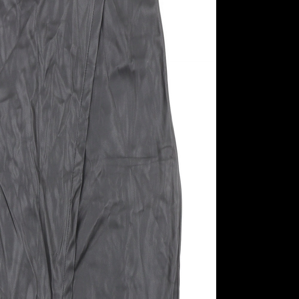CHERRY KOKO Womens Black Polyester Straight & Pencil Skirt Size S Zip