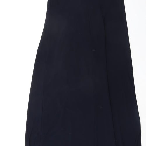 Phase Eight Womens Blue Polyester A-Line Size 10 Round Neck Button