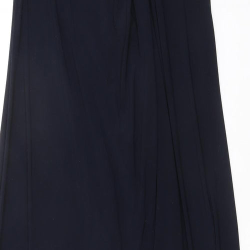 Phase Eight Womens Blue Polyester A-Line Size 10 Round Neck Button