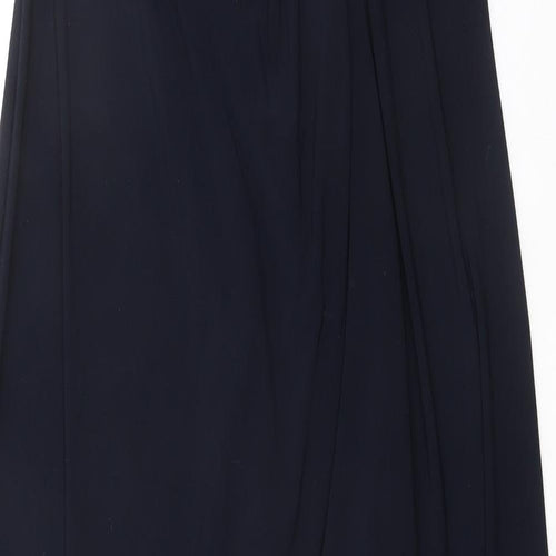 Phase Eight Womens Blue Polyester A-Line Size 10 Round Neck Button