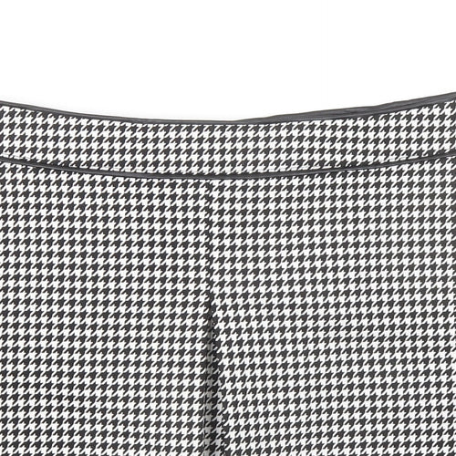 Oasis Womens Black Geometric Polyester A-Line Skirt Size 16 Zip - Houndstooth pattern