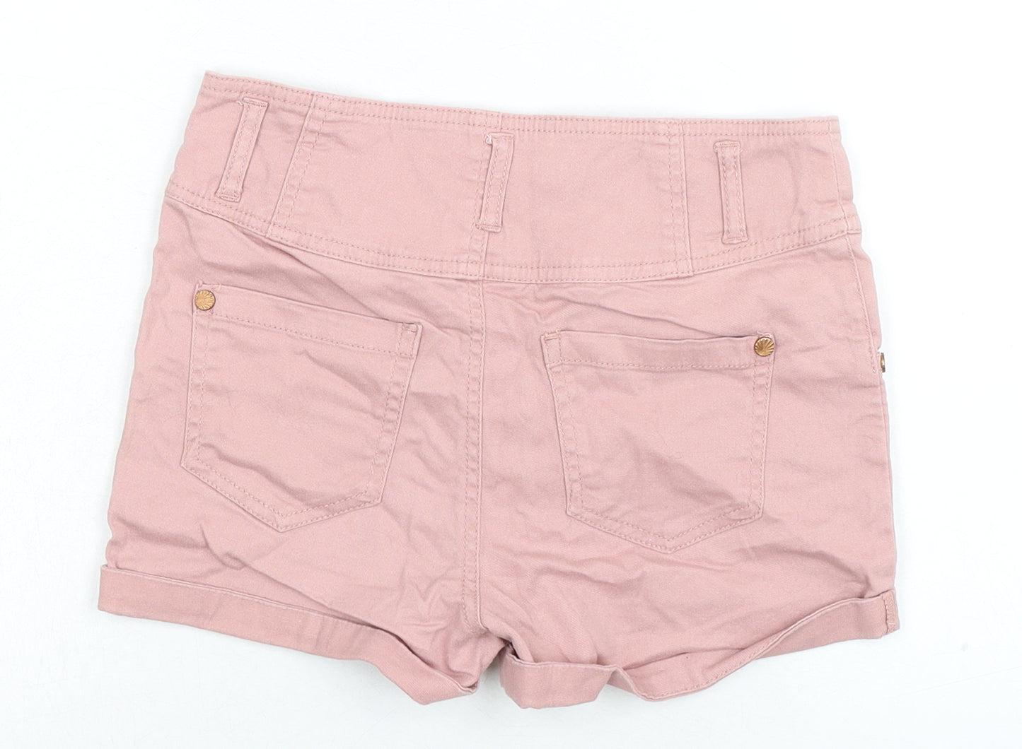 Kylie Girls Pink Cotton Boyfriend Shorts Size 11 Years Regular Zip