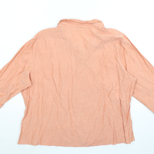 Bonmarché Womens Orange Viscose Basic Button-Up Size 24 Collared