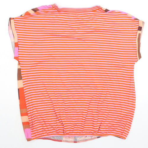 Aniston Womens Multicoloured Geometric Viscose Basic T-Shirt Size 18 V-Neck