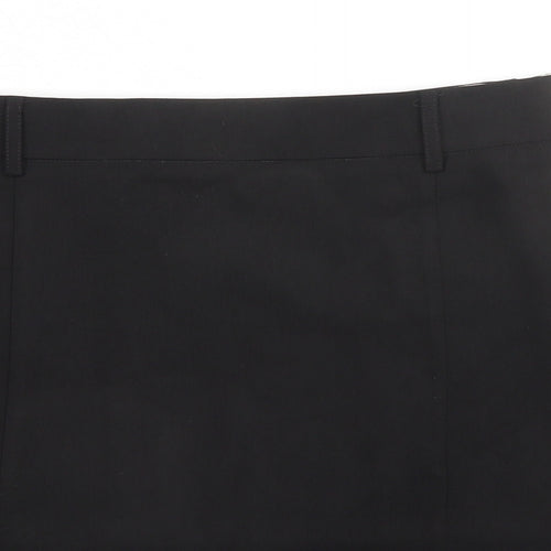 Topshop Womens Black Polyester A-Line Skirt Size 12 Zip