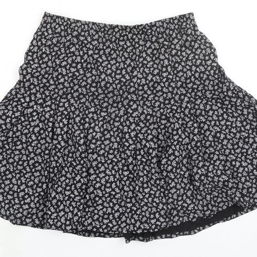 ORSAY Womens Black Floral Viscose Skater Skirt Size L
