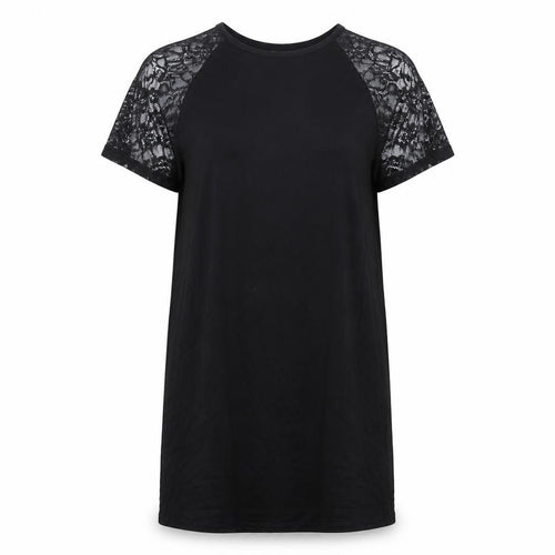 ASOS Womens Black Viscose T-Shirt Dress Size 10 Round Neck Pullover