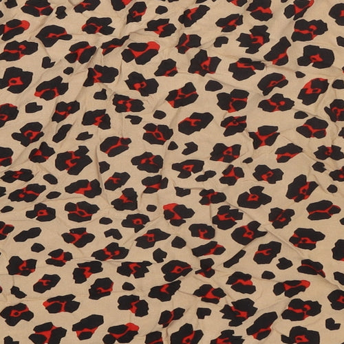 Garcia Womens Beige Animal Print Viscose Mini Skirt Size M Button - Leopard pattern