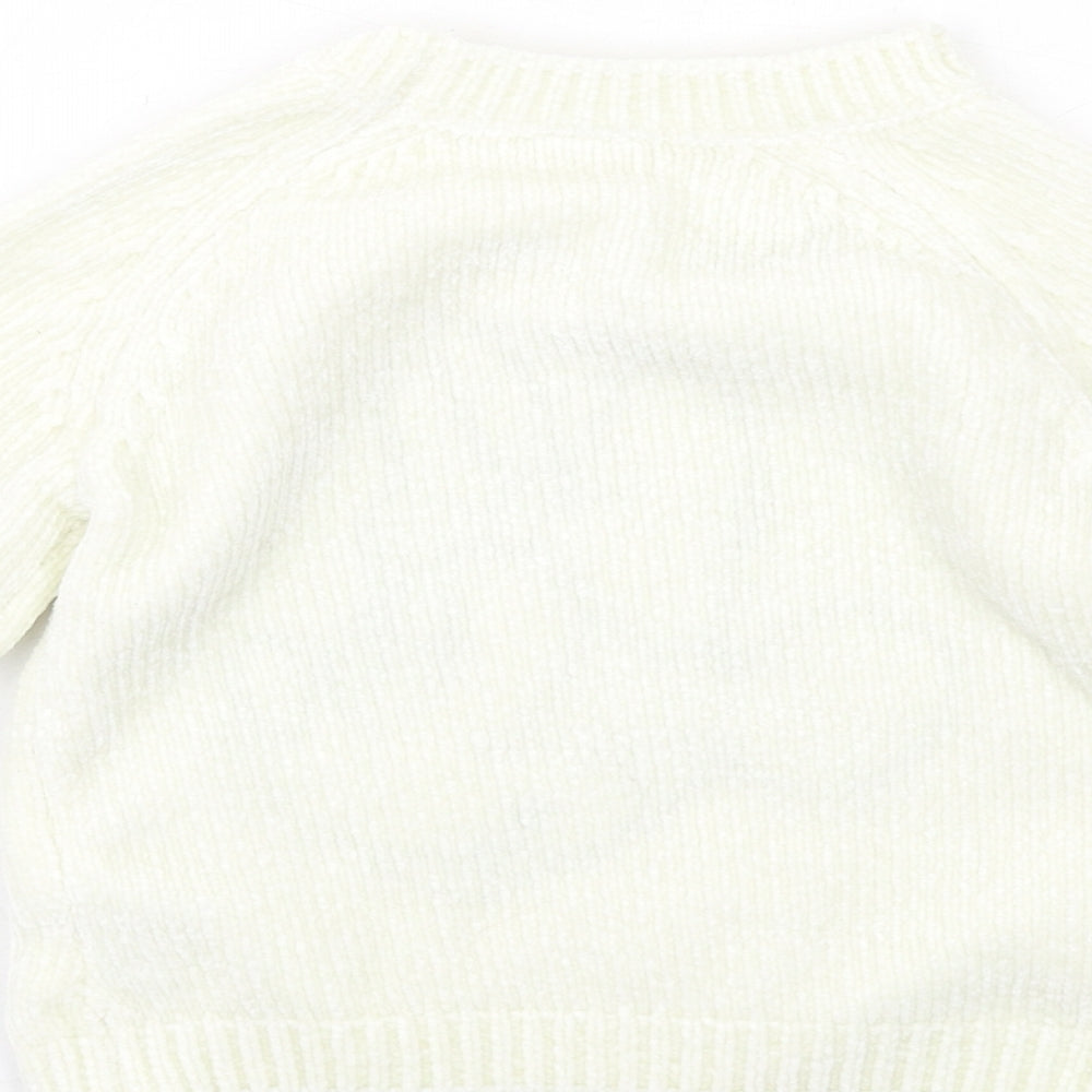 Disney Girls Ivory Round Neck Polyester Pullover Jumper Size 3-4 Years Pullover - Minnie Mouse