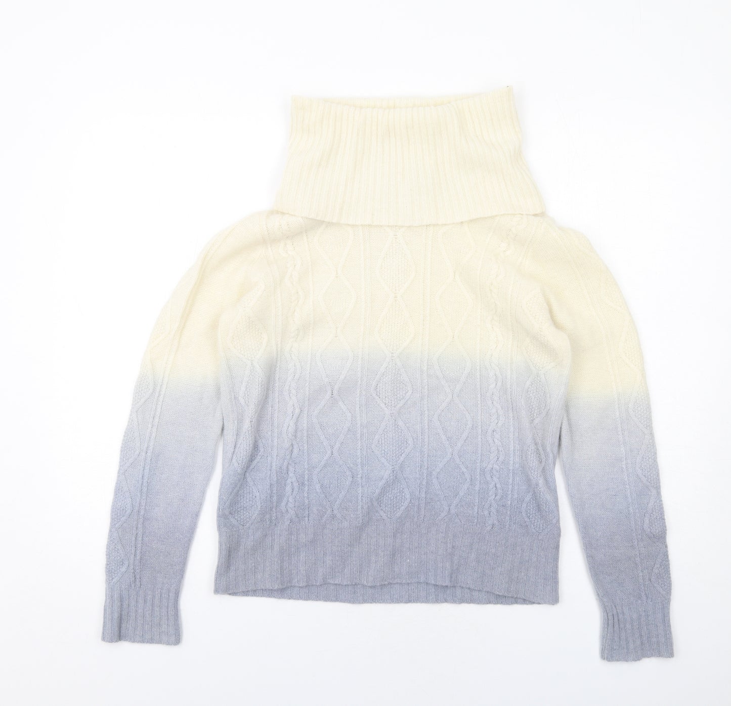 Monsoon Womens Ivory Roll Neck Wool Pullover Jumper Size M