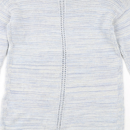 Indigo Womens Blue Cotton Jumper Dress Size 16 Round Neck Pullover