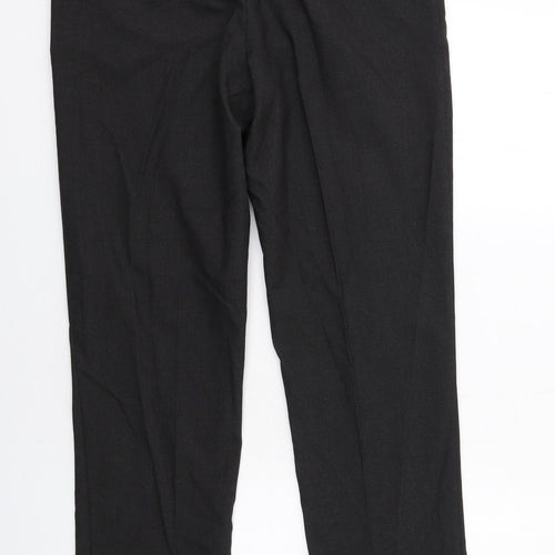 Marks and Spencer Mens Grey Polyester Dress Pants Trousers Size 34 in L30 in Regular Zip