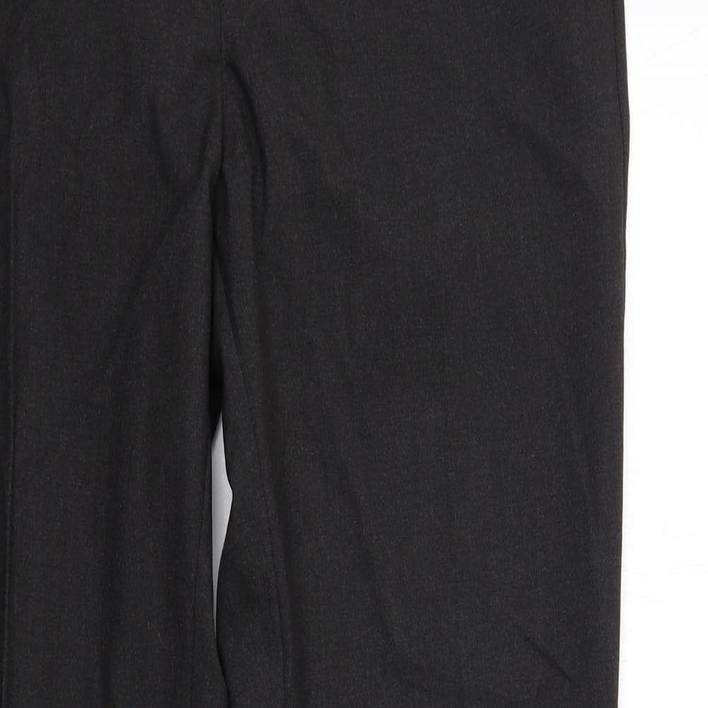 Marks and Spencer Mens Grey Polyester Dress Pants Trousers Size 34 in L30 in Regular Zip