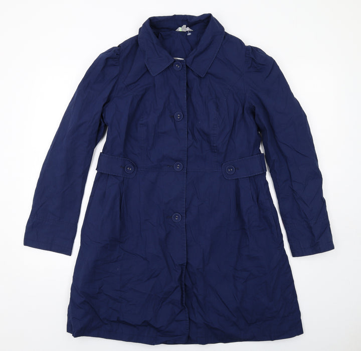 Marks and Spencer Womens Blue Pea Coat Coat Size 12 Button