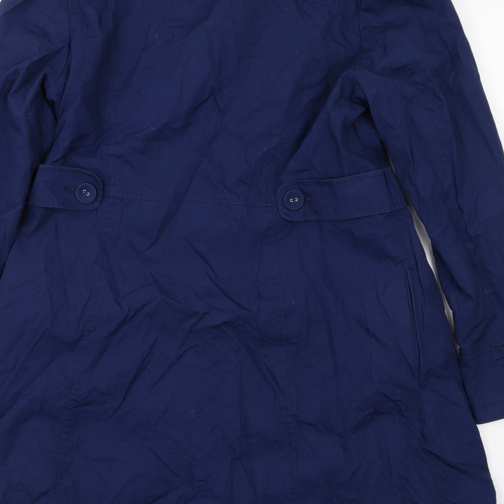 Marks and Spencer Womens Blue Pea Coat Coat Size 12 Button