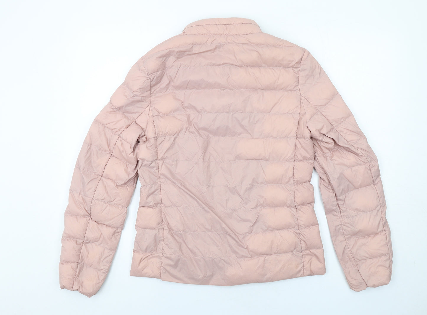 Marks and Spencer Womens Pink Quilted Jacket Size 10 Zip
